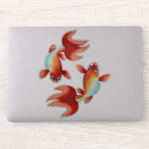 Pegatina Rótulo Koi Fish Pisces Zodiac
