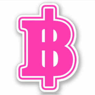 Pegatina Rótulo PINK BAHT ฿ dinero tailandés ฿