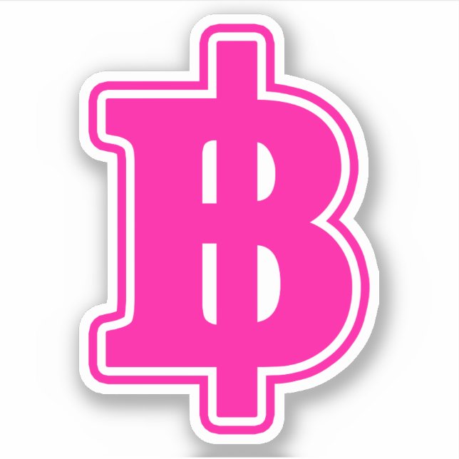 Pegatina Rótulo PINK BAHT ฿ dinero tailandés ฿ (Anverso)