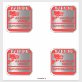 Pegatina Rótulos de vigilancia de vídeo, advertencia