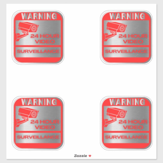 Pegatina Rótulos de vigilancia de vídeo, advertencia (Hoja)