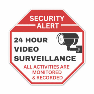 Pegatina Rótulos de vigilancia de video, seguridad de CCTV 