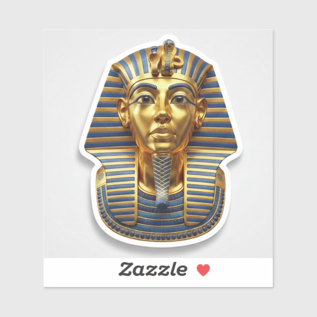 Pegatina Royal 3D Golden Pharaoh Mask Die-Cut Sticker ملصق  (Hoja)