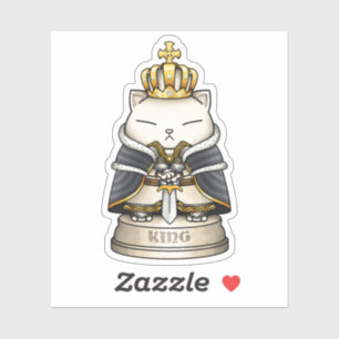 Pegatina Royal Cat Chess King Piece