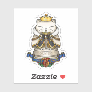 Pegatina Royal Cat Chess Queen Piece