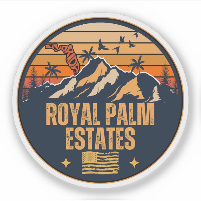Pegatina Royal Palm Estates, Florida  (Anverso)