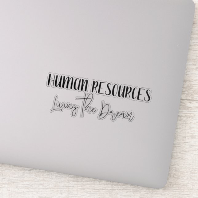 Pegatina RRHH Recursos Humanos Viviendo el Sueño Divertido (Detalle)