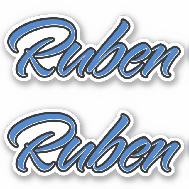 Pegatina Ruben Name blue Aufkleber Sticker Stickerset (Anverso)