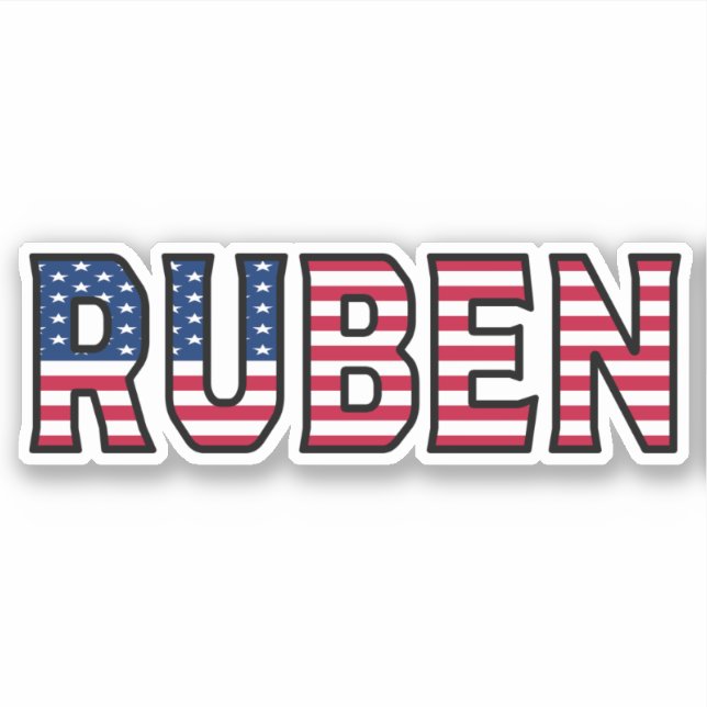 Pegatina Ruben Name Vorname USA Sticker Stickerset (Anverso)
