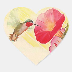 Pegatina Ruby Throated Hummingbird