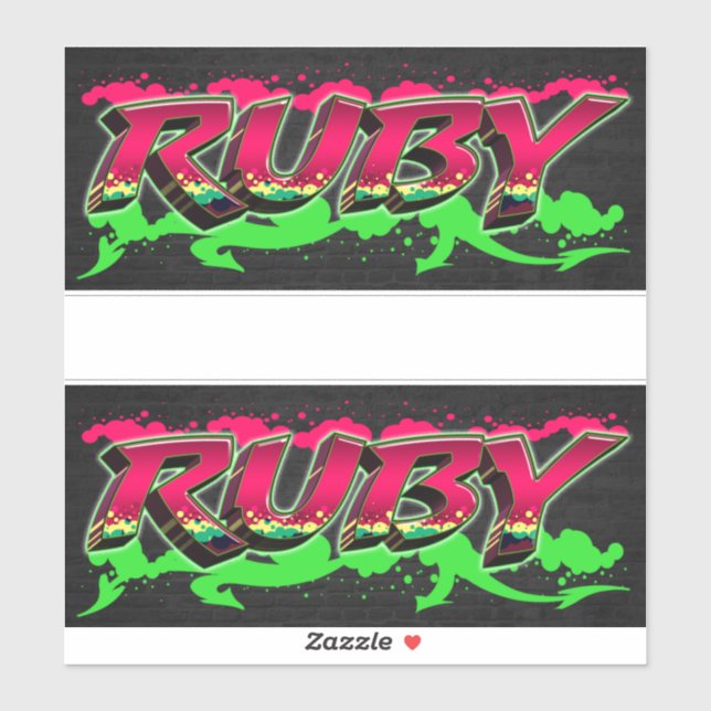 Pegatina Ruby Vorname Name Graffiti Aufkleber Sticker (Hoja)