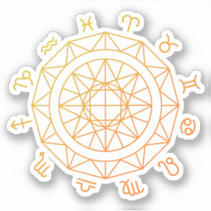 Pegatina Rueda Astrológica del Signo Zodiacal