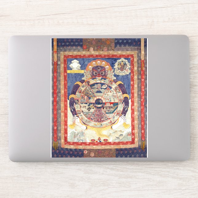 Pegatina Rueda de la Vida budista tibetana (Ordenador)