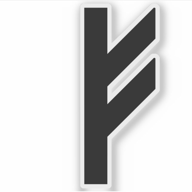 Pegatina Rune Fehu (negro) (Anverso)