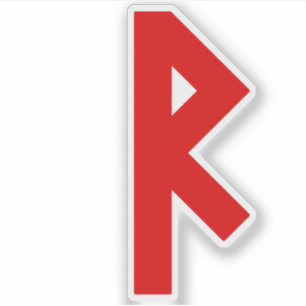 Pegatina Rune Raidho (rojo)
