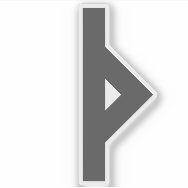 Pegatina Rune Thurisaz (gris) (Anverso)