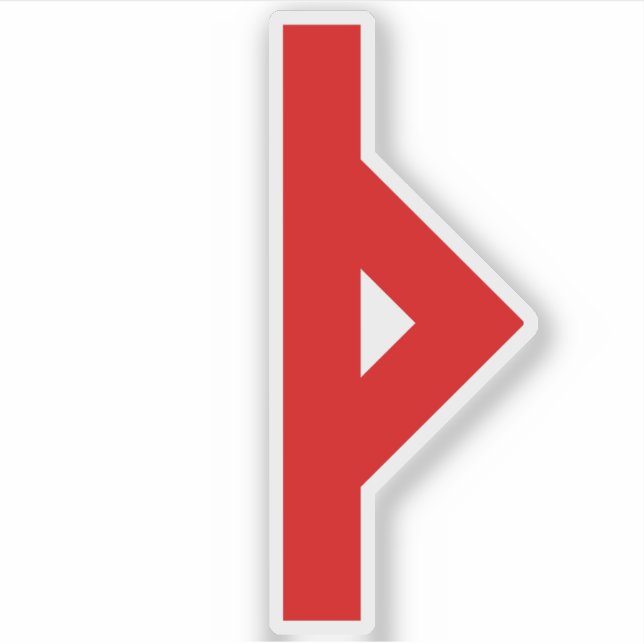 Pegatina Rune Thurisaz (rojo) (Anverso)