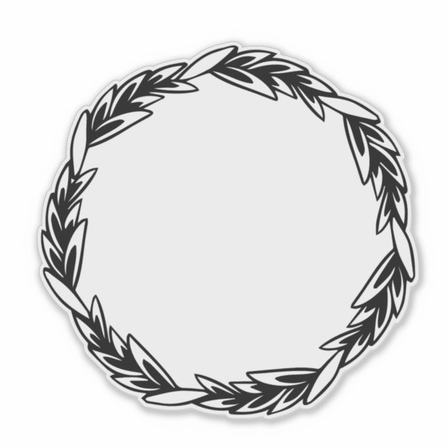 Pegatina Rustic Black Wreath (Anverso)