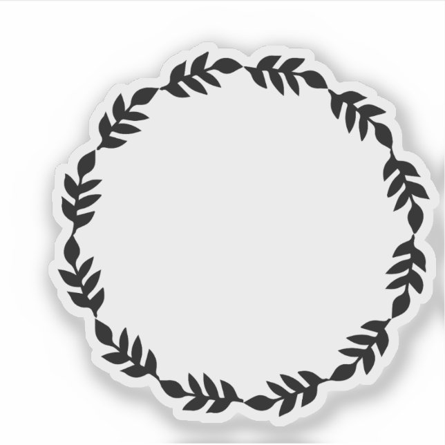 Pegatina Rustic Black Wreath (Anverso)