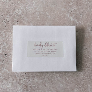 Pegatina Rustic Rose Gold Wedding Guest Address Labels