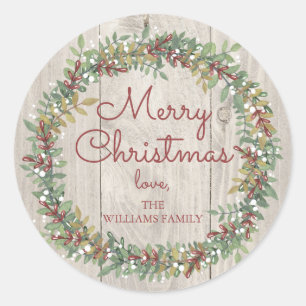 Pegatina Rustic Wreath Christmas