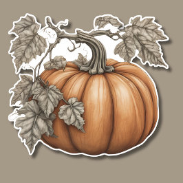Pegatina Rústica calabaza impermeable