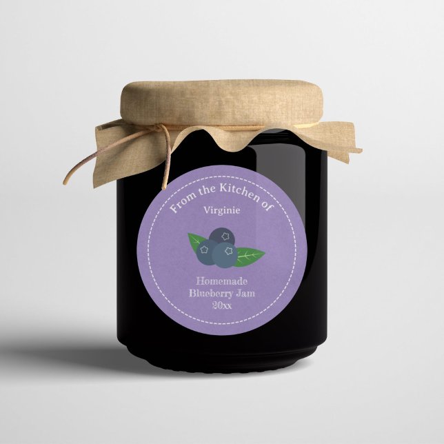 Pegatina Rústico de Etiqueta de Embalaje de Bluebe (Rustic Blueberry Jam Label Sticker)