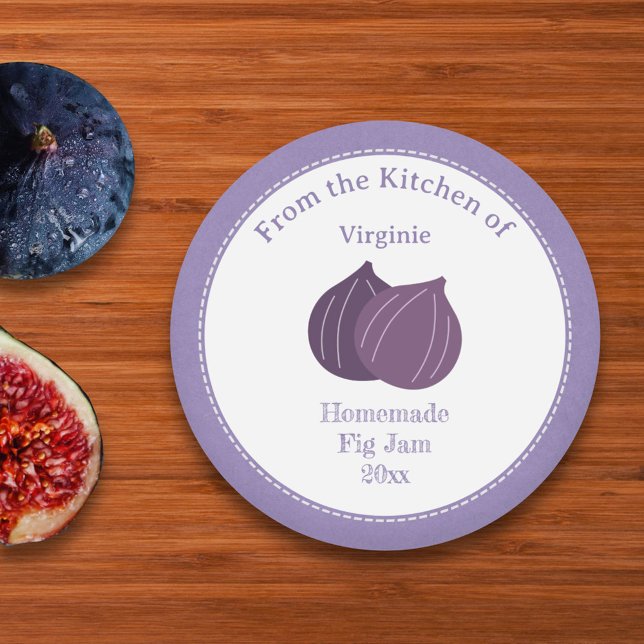 Pegatina Rústico de Kraft Fig Jam Label (Kraft Rustic Fig Jam Label Sticker)
