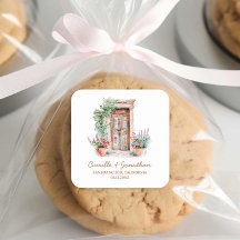 Pegatina Rústico del de la boda de destino