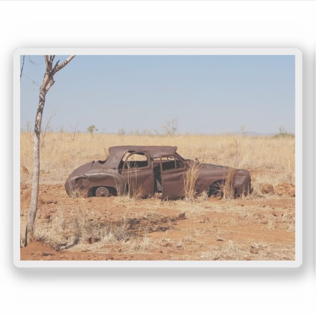 Pegatina Rusty Car (Anverso)
