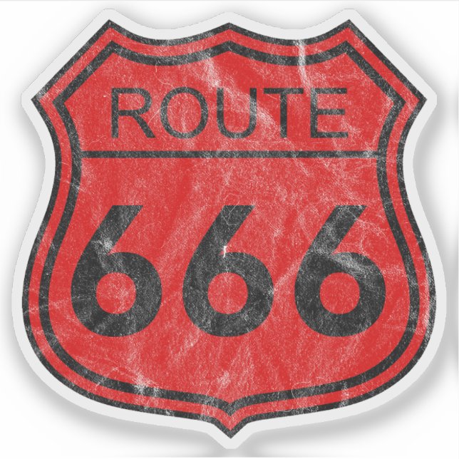 Pegatina Ruta 666 (rojo) (Anverso)