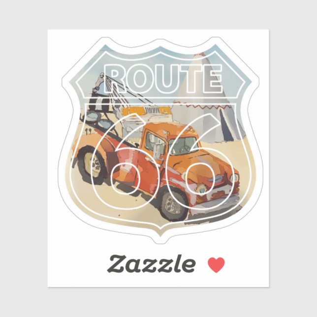 Pegatina Ruta 66 Holbrook Wrecker (Hoja)