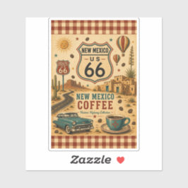 Pegatina Ruta 66 Nuevo México Café Desierto Viaje Vibe