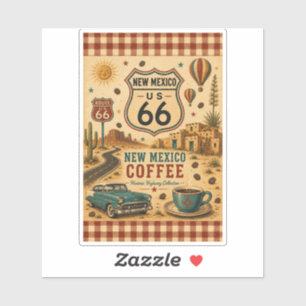 Pegatina Ruta 66 Nuevo México Café Desierto Viaje Vibe