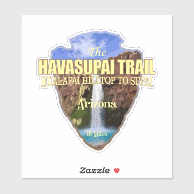 Pegatina Ruta de Havasupai (punta de flecha) (Hoja)