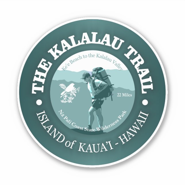 Pegatina Ruta de Kalalau (T) (Anverso)