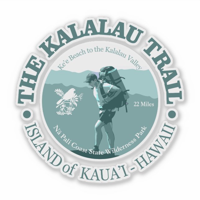 Pegatina Ruta de Kalalau (T) (Anverso)