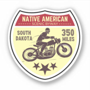 Pegatina Ruta escénica amerindia para motocicletas