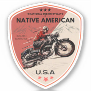 Pegatina Ruta escénica amerindia para motocicletas