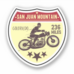Pegatina Ruta escénica de Colorado San Juan Skyway en motoc