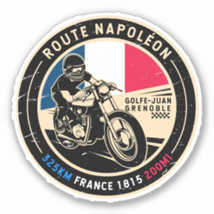 Pegatina Ruta Napoleon   Francia   Motocicleta