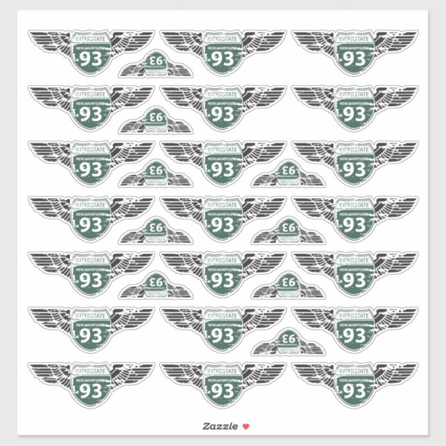 Pegatina Ruta Voladora 93 de Nuevo Hampshire Emblem - Weath (Hoja)
