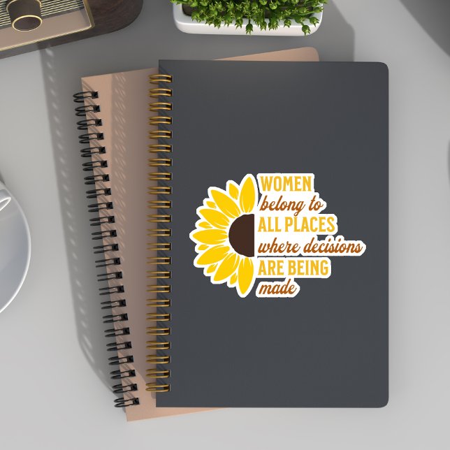 Pegatina Ruth Bader Ginsburg Feminist RGB Girasol Amarillo (Subido por el creador)