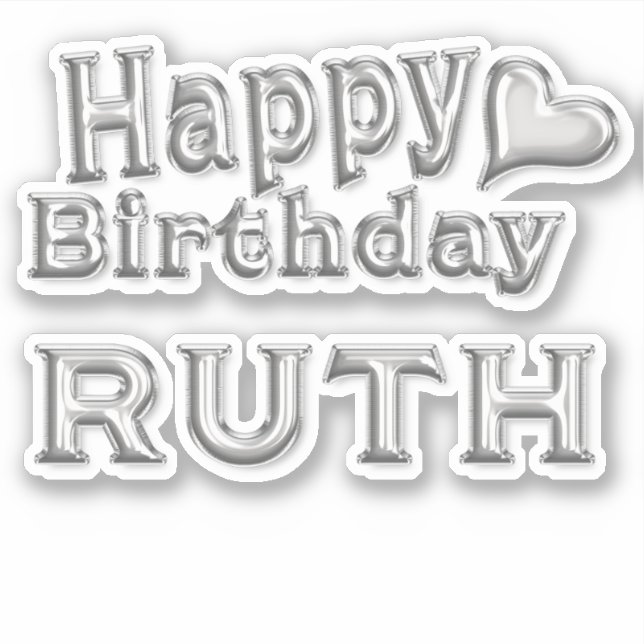 Pegatina Ruth Happy Birthday silver Aufkleber Sticker (Anverso)