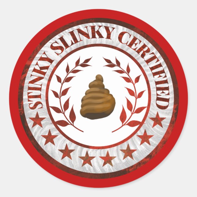 Pegatina RV certificado por Stinky Slinky (Anverso)