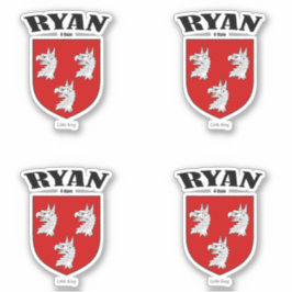 Pegatina Ryan Escudo Traducción y significado irlandés (x4)
