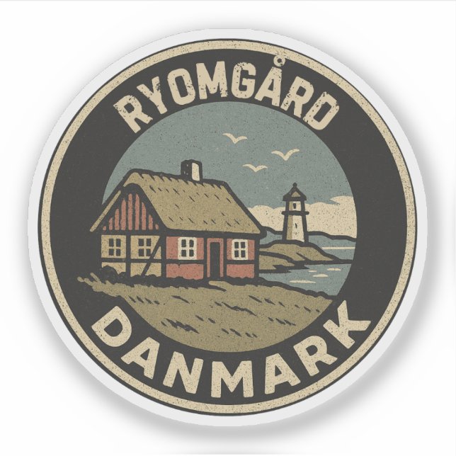 Pegatina Ryomgård, Dinamarca Danmark  (Anverso)