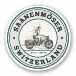 Pegatina Saanenmöser Pass tour en moto por los Alpes suizos