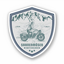 Pegatina Saanenmöser Pass tour en moto por los Alpes suizos