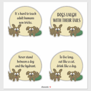 Pegatina Sabios de un mundo de perros - graciosos dichos de